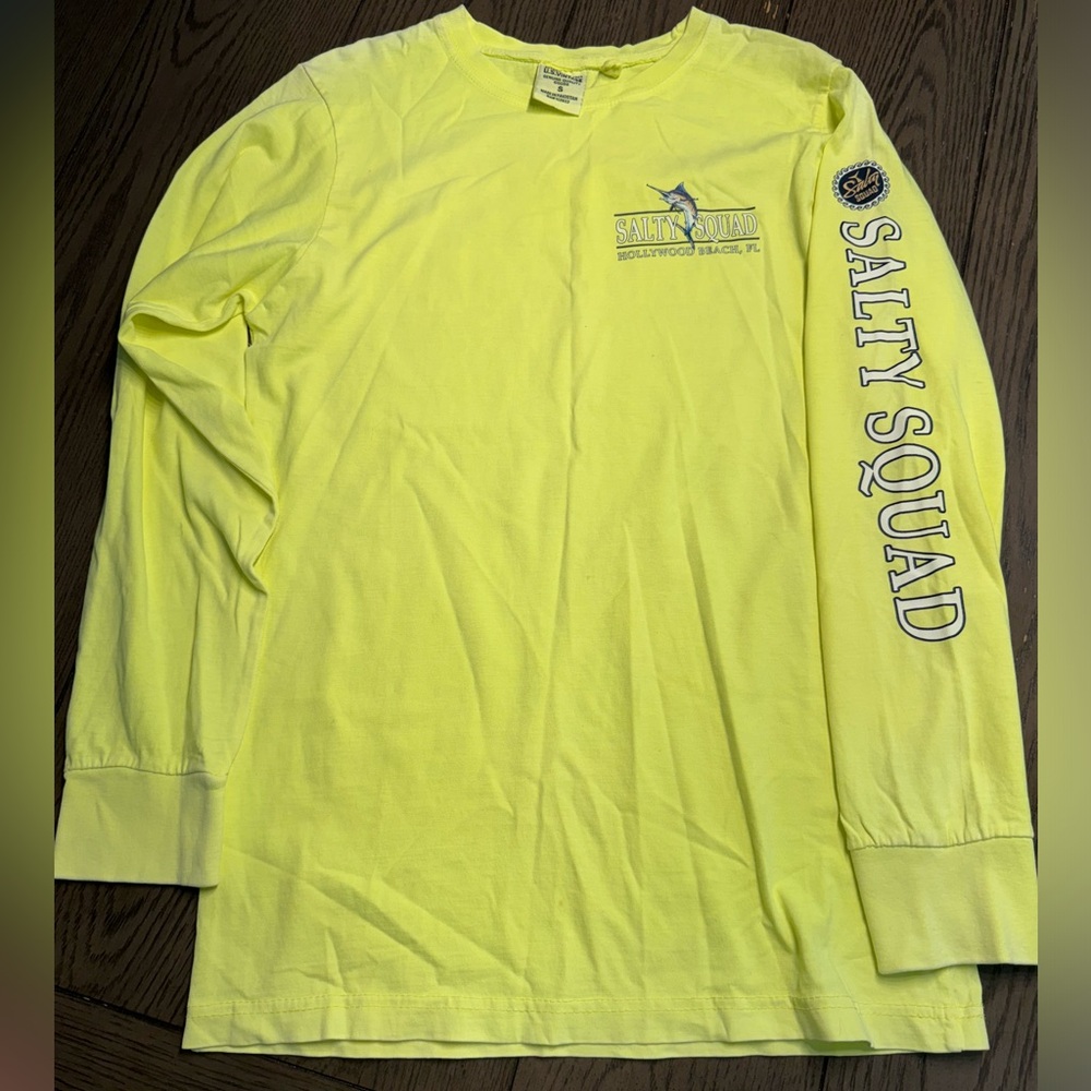 Salty squad long sleeve men’s shirt size small yellow NWOT